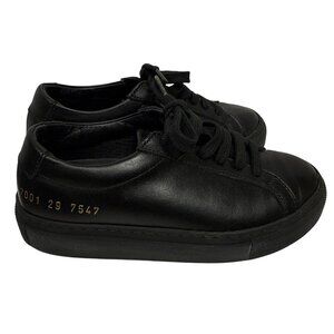 Common Projects Toddlers Sneakers Original Achilles Low Top Black Leather EU 29